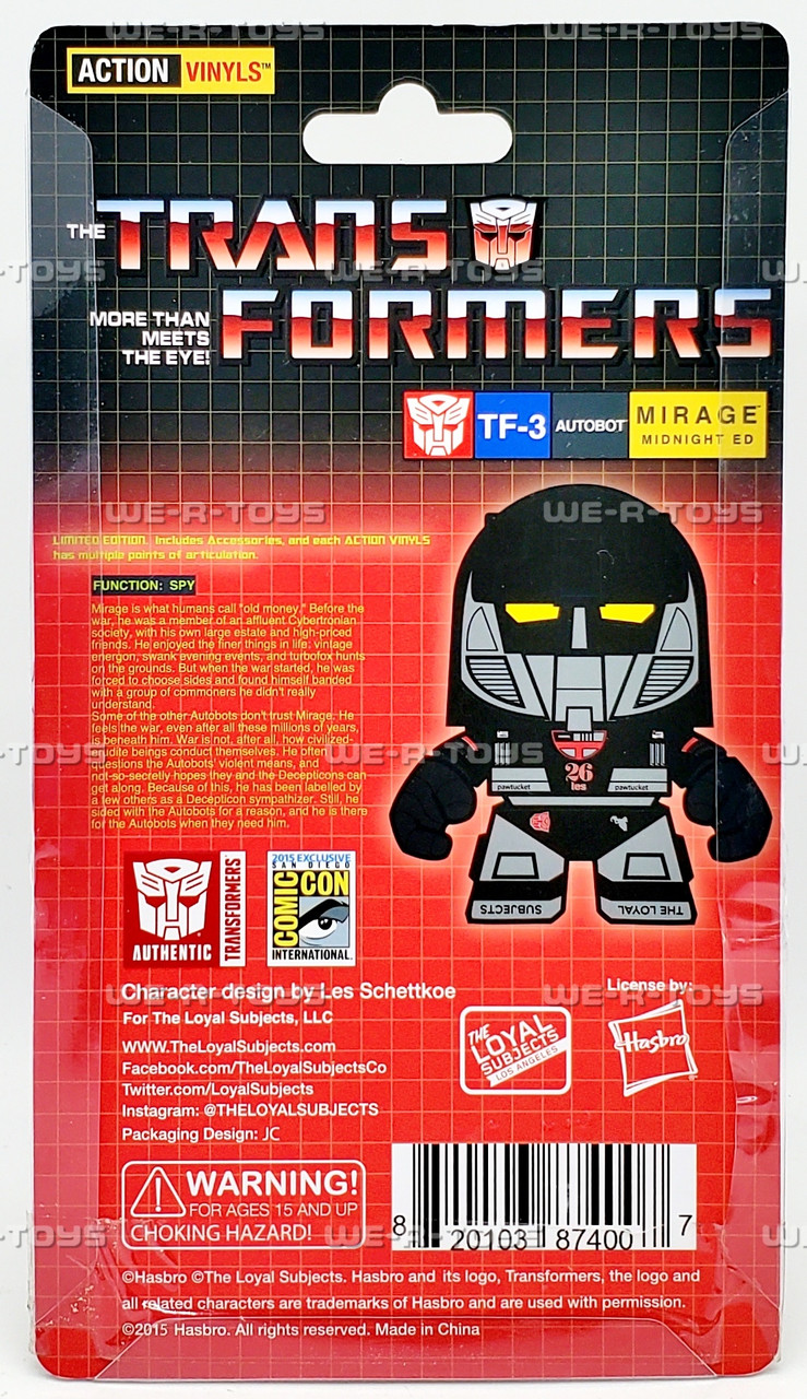 Transformers Transparent Black Mirage Action Figure 2015 Hasbro 87400